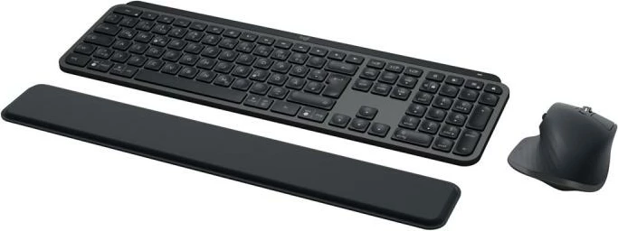 Set tastierë + maus, Logitech, MX Keys Combo for Business Gen 2 (920-010926), wireless Bluetooth/Logi Bolt, layout DE, drita prapa, DPI deri 8000, e zezë, me mbështetëse për kyçe
