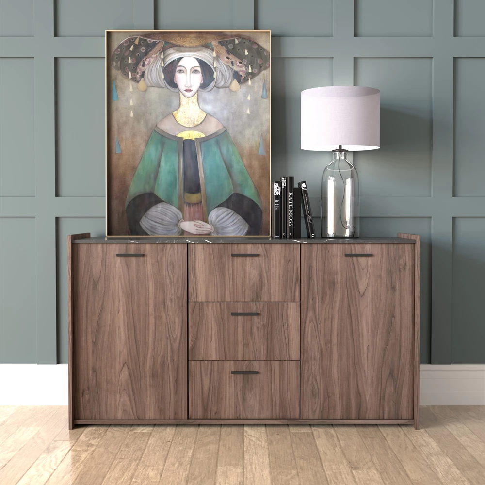 Pikturë dekorative EAST LADY, kanavacë, shumëngjyrëshe, kornizë druri, ar, 80x100x5cm