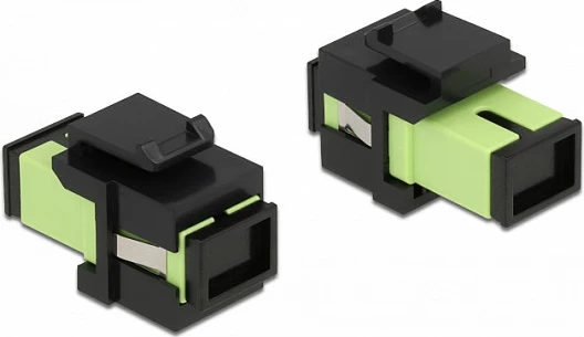 Modul Keystone DeLOCK SC Simplex, femër-femër, flat, zi/gjelbër