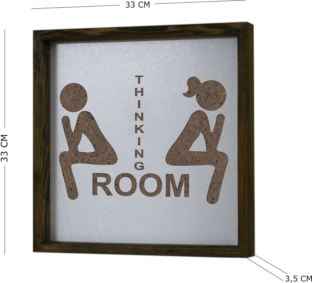 Pikturë dekorative me kornizë MDF, Wallity, KZM030, kafe dhe e bardhë, 34x34cm