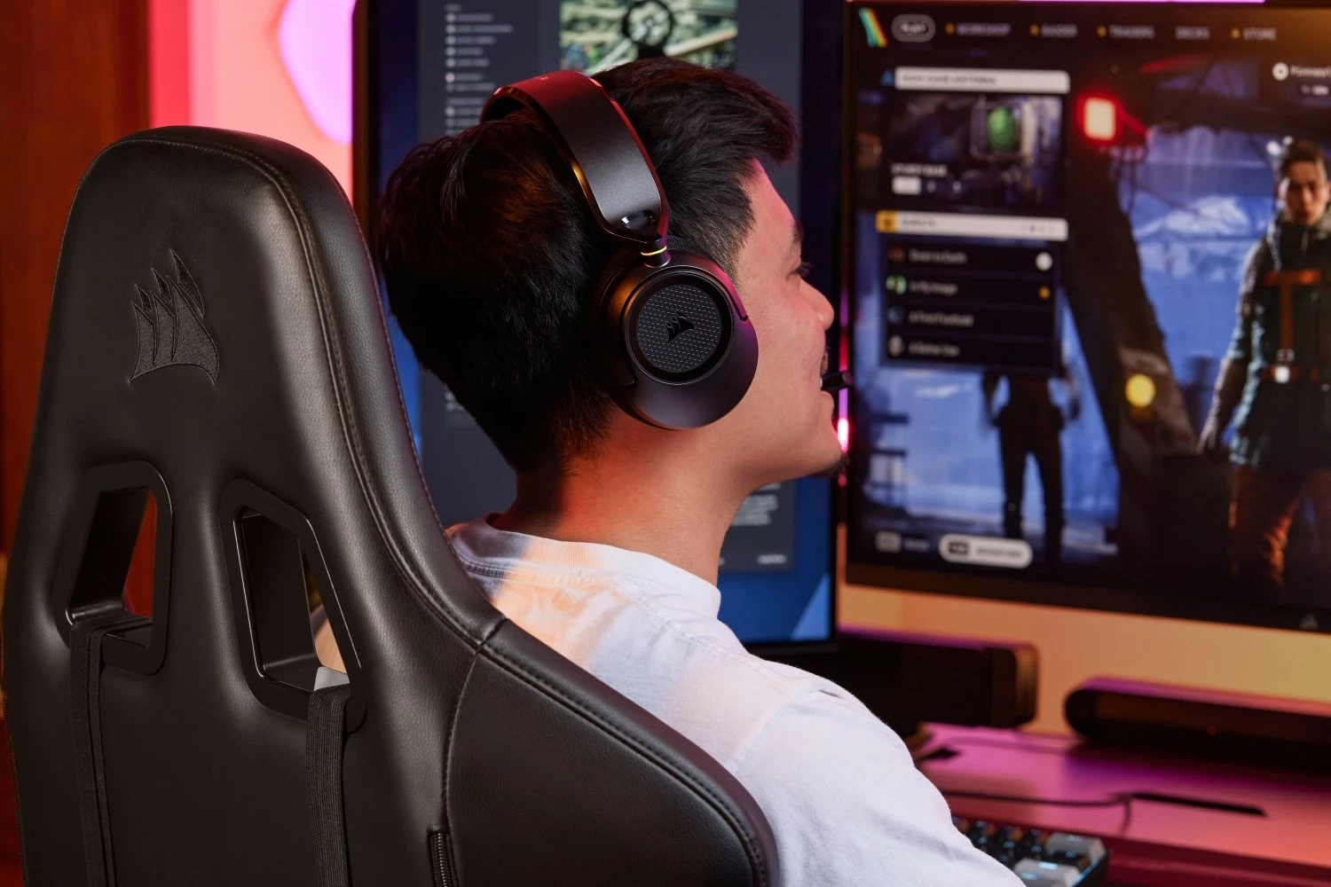 Kufje gaming Corsair HS35 V3 Wireless, Dolby Atmos, Bluetooth/Radio, 30 orë, të zeza