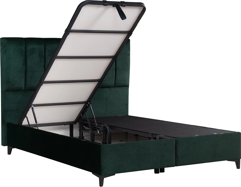 Krevat me hapësirë për depo, ngjyrë e gjelbër, 223x166x120cm