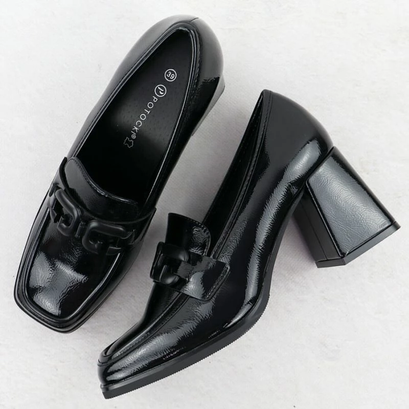 Këpucë me taka Potocki femra, të zeza