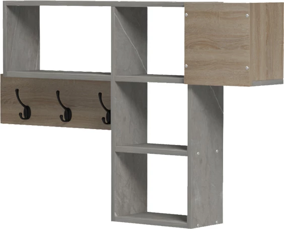 Raft muri Wenia, pamje sonoma dhe mermeri bezhë, 99.5x15x61cm