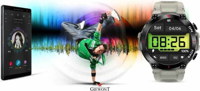 Smartwatch sportiv Giewont, gri