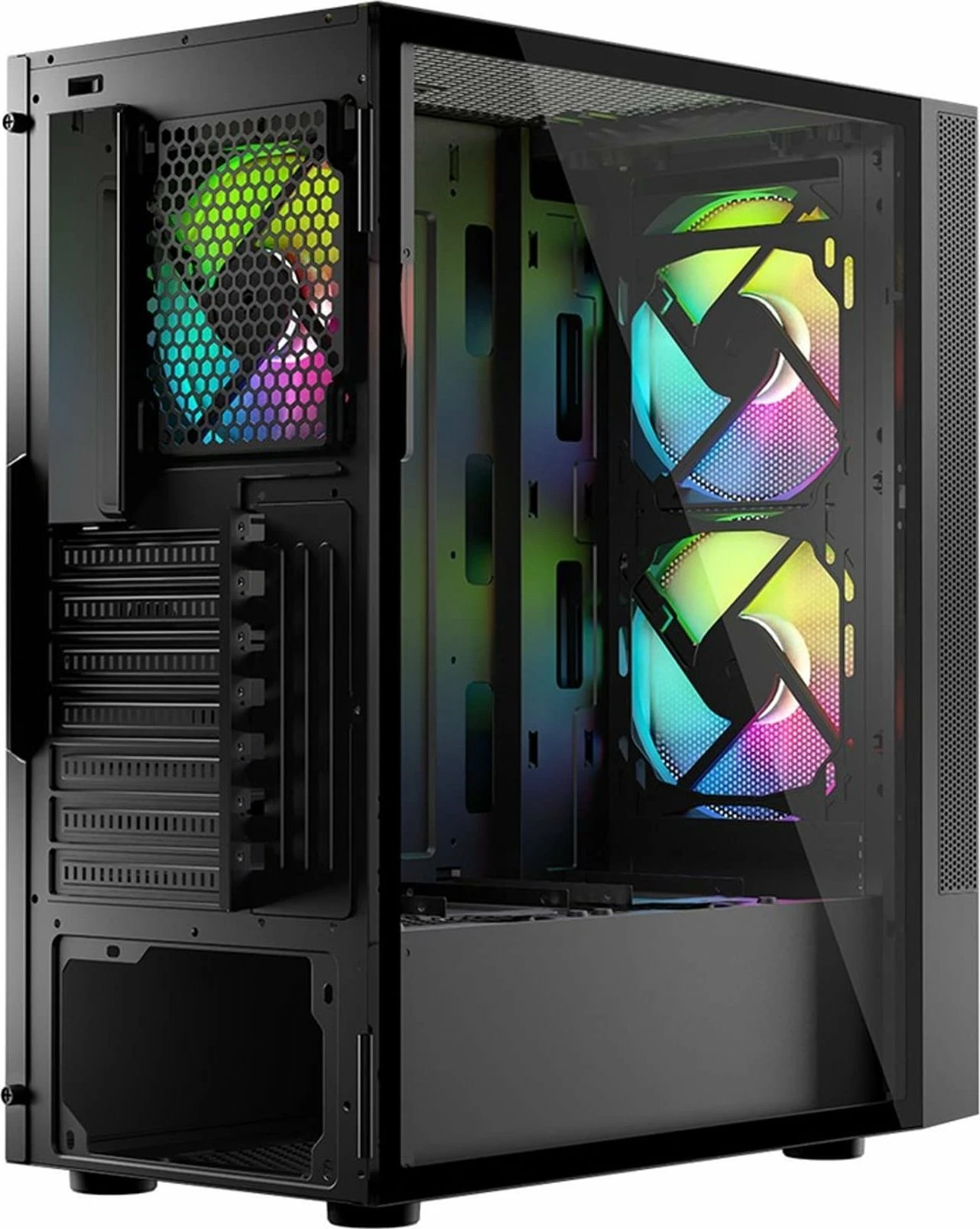 Kasë Logic Concept Arya ARGB (AT-ARYA-10-000000-0002) Midi Tower ATX, me xham të temperuar, pa furnizim energjie, e zezë