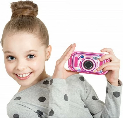 Kamerë digjitale për fëmijë VTech KidiZoom Touch 5.0, ekran me prekje 3.5", 5MP, rozë