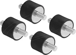 Dampues vibrimesh DeLOCK M6x1, D20xH15 mm, 4 copë, i zi
