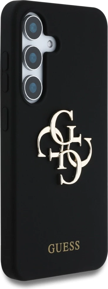 Mbështjellës Guess Silicone Big 4G Logo Bottom Script për Samsung Galaxy S25, i zi