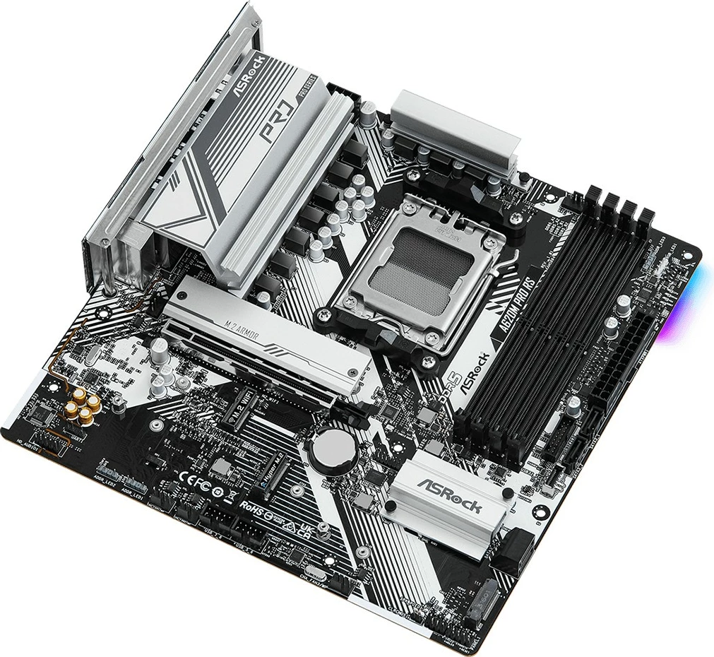 Pllakë amë ASRock A620M Pro RS, AMD, Socket AM5, DDR5-SDRAM, 192 GB, e zezë