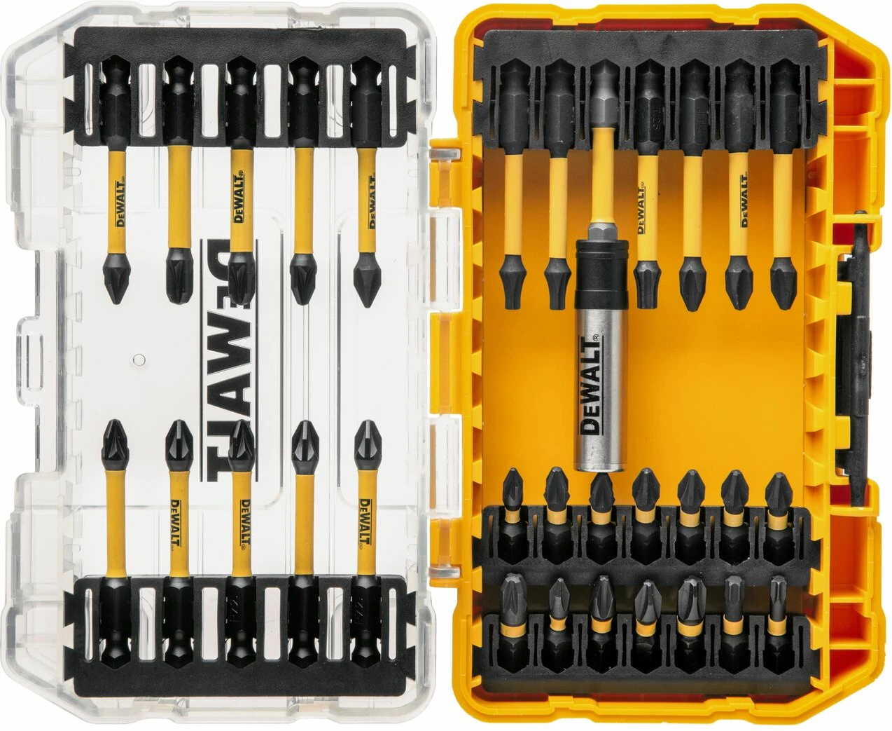 Set bitash për kaçavidë Dewalt FLEXTORQ DT70730T 25 copë me kuti të fortë