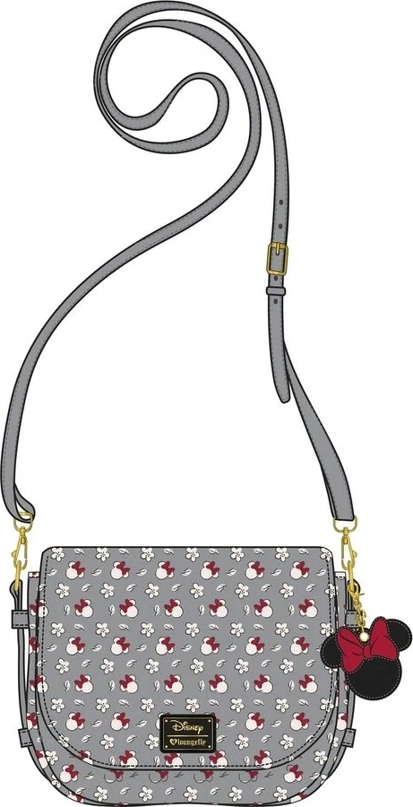 Çantë crossbody Loungefly Disney Minnie Small AOP, gri