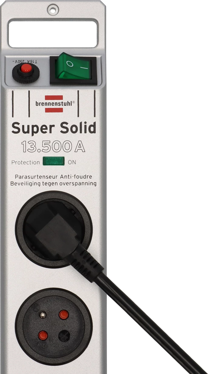Prizë mbrojtëse Brennenstuhl Super-Solid, 8 dalje, 2.5m, argjend