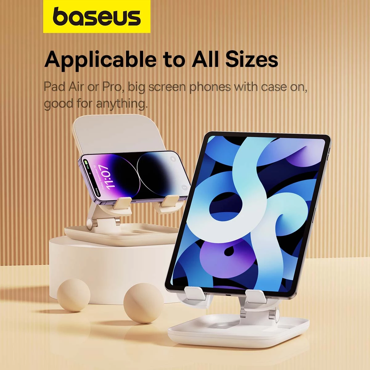 Mbajtëse tabletë Baseus BS-HP009 Seashell Series, e palosshme, e bardhë