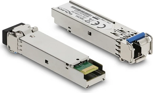 Modul SFP DeLOCK 86094, 1Gbps, LC, Single-Mode 9/125µm, BX, deri 20km, inox