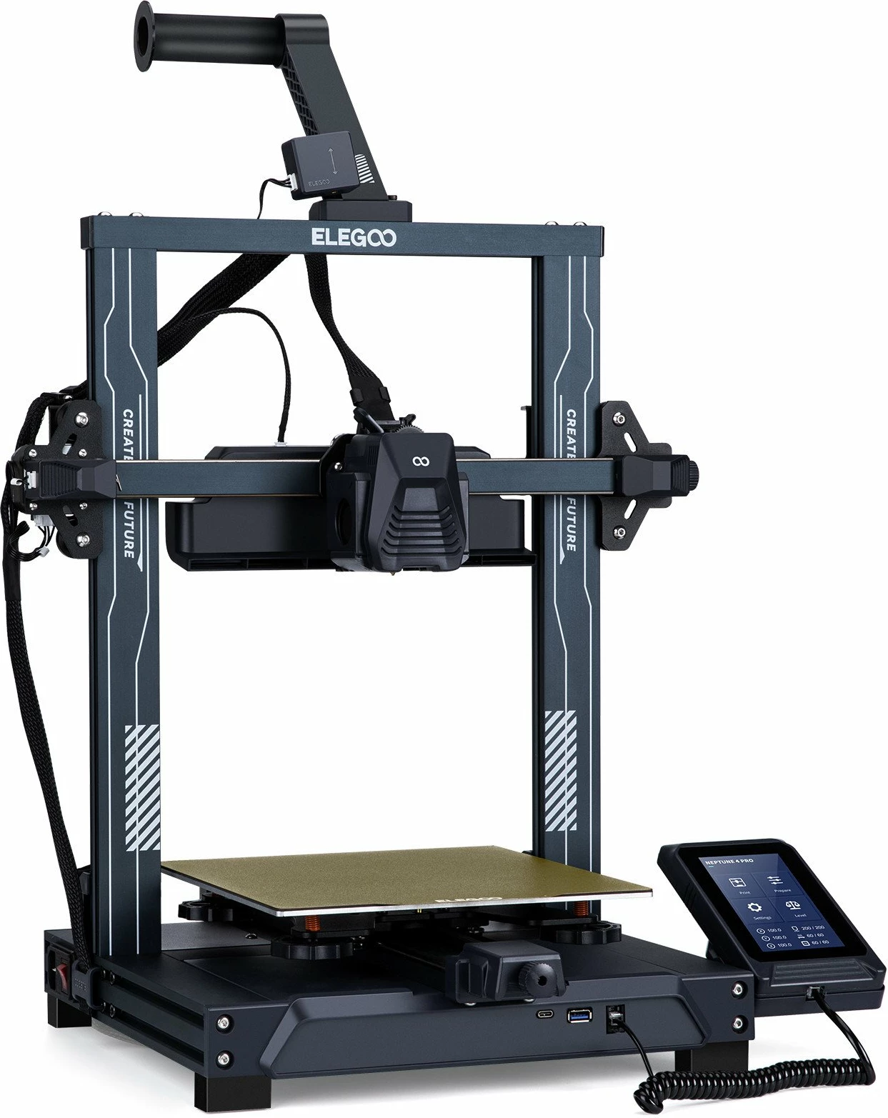Printer 3D Elegoo Neptune 4 Pro FDM 225×225×265 mm, 500 mm/s, extruder dual direct drive, touch, USB/LAN, i zi