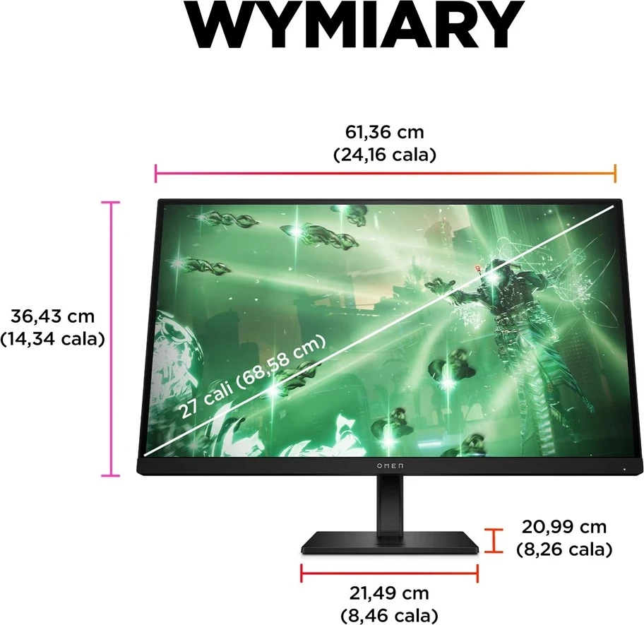 Monitor HP OMEN, 27", QHD, 165Hz, i zi             