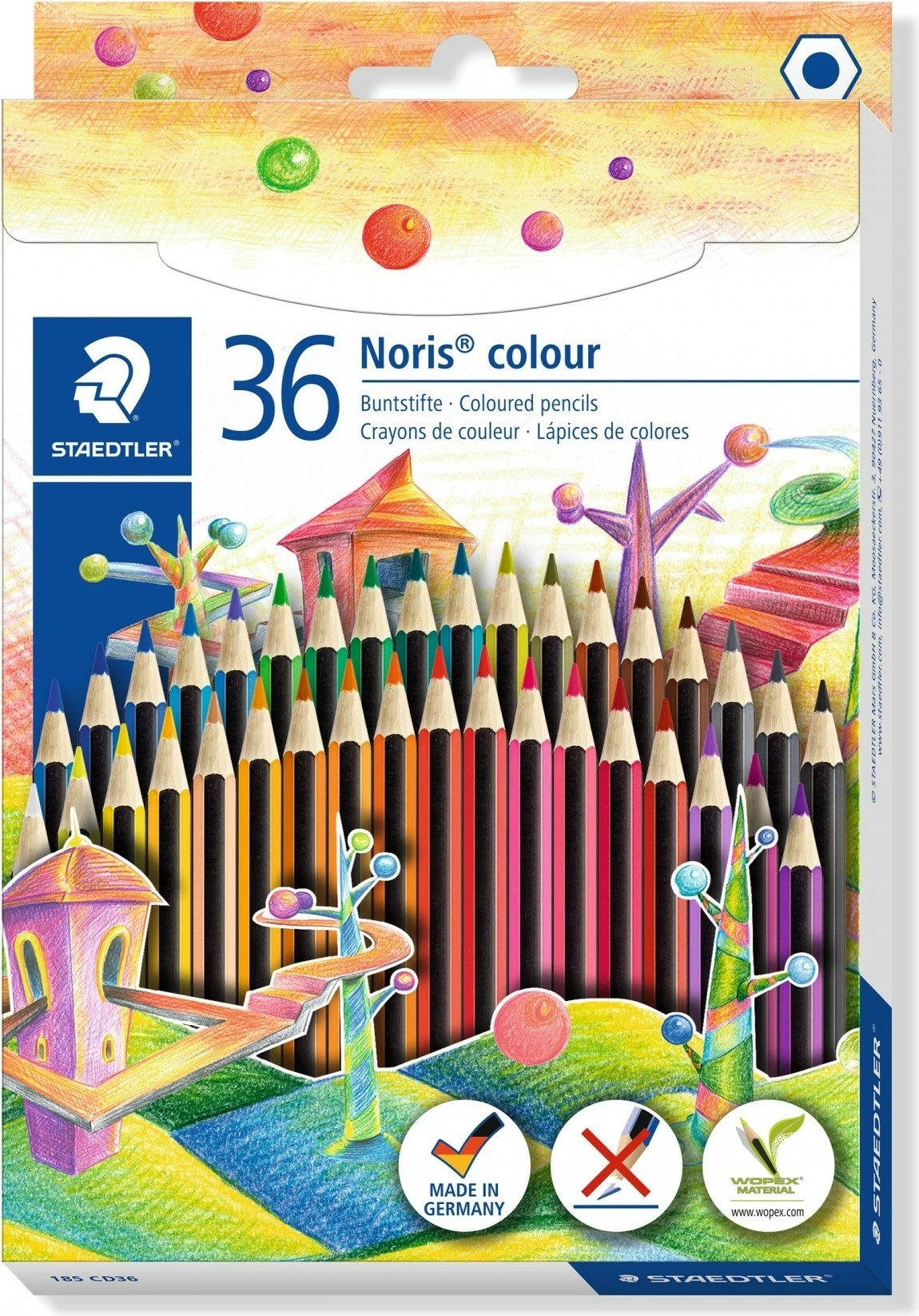 Set lapsa ngjyruese STAEDTLER Noris colour 185, 36 copa, multikolor