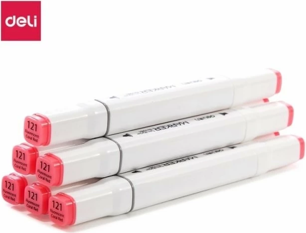 Deli Sketch Marker Me Cope Fluorescent Coral Red 121