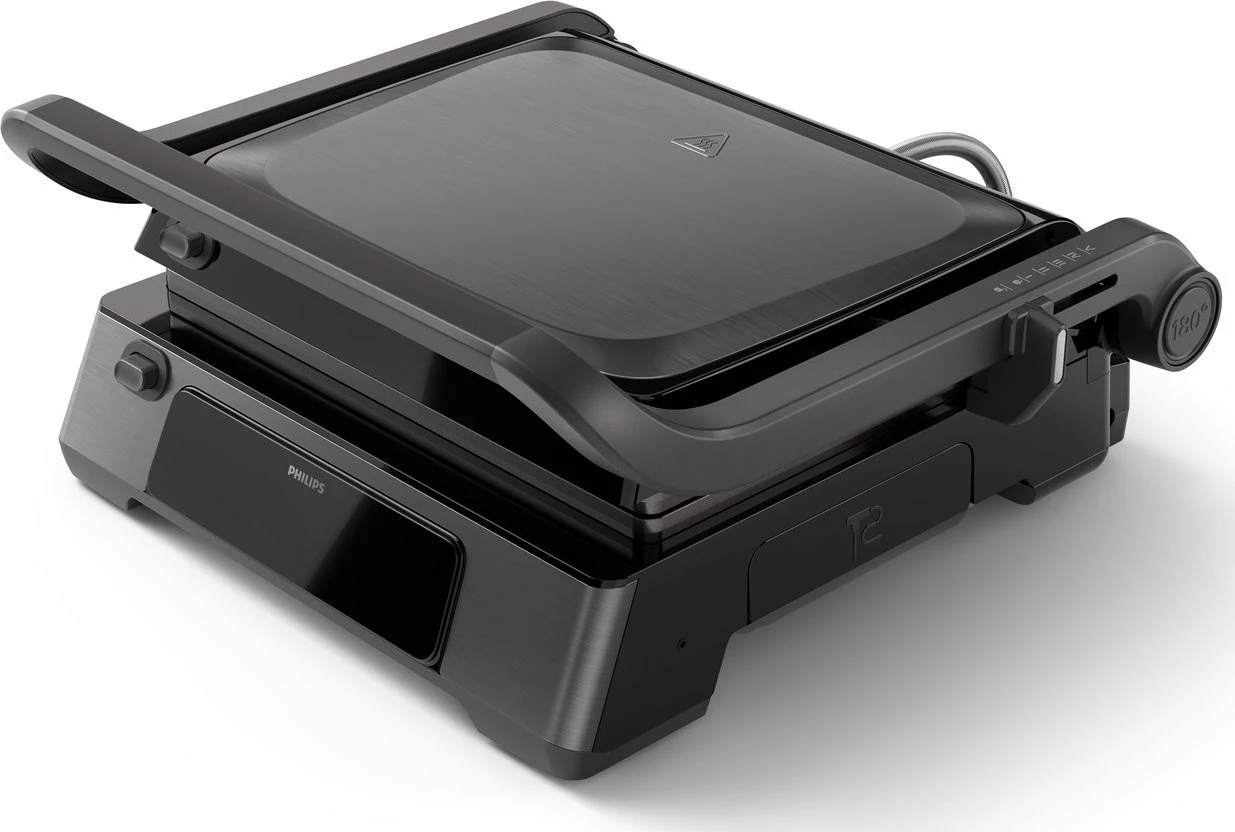 Grill elektrik Philips HD6307/70 2200W kontakt, kontroll temperature, timer, termometër, i zi