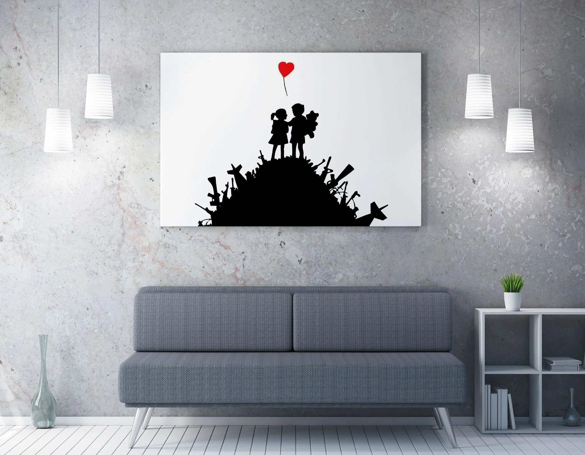 Pikturë dekorative në kanavacë, Banksy, shumëngjyrëshe, WY140, 50x70cm