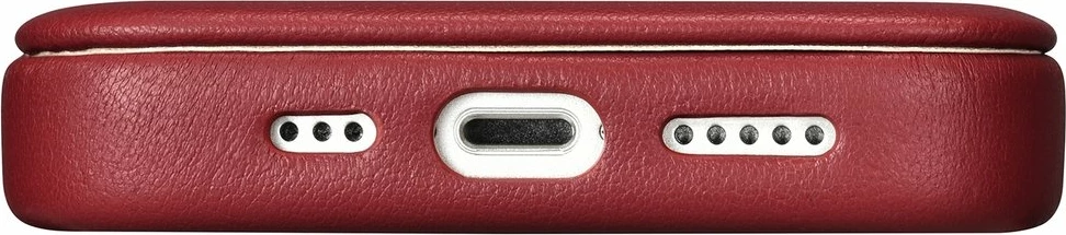 Mbështjellës iCarer CE Premium lëkurë folio për iPhone 14 Pro Max, MagSafe, Kuq