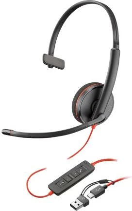 Kufje me mikrofon, HP Poly Blackwire 3225 (8X229AA), USB-C, stereo, e zezë