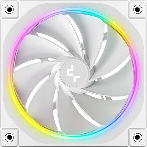 Set ventilatorë për kasë DEEPCOOL FL12R WH-3 IN 1, 12 cm, RGB, 3 copë, Bardhë