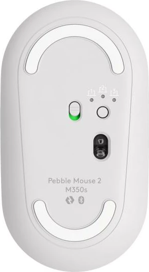 Maus Logitech Pebble Mouse 2 M350s 910-007013 Bluetooth Wireless, Easy-Switch 3 pajisje, Silent Touch, i bardhë