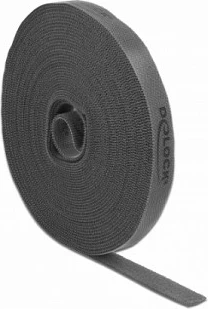 Shirit Velcro DeLOCK 10 m x 15 mm, gri