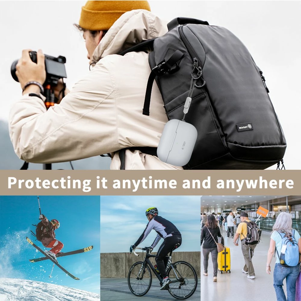 Mbështjellës Tech-Protect për AirPods Pro/Pro 2, Silikon, Kaltër