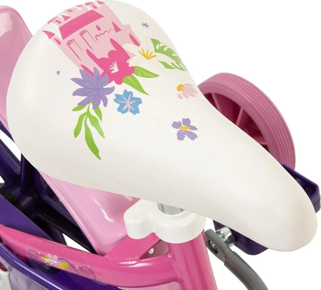 Biçikletë fëmijësh HUFFY Disney PRINCESS 12" 22414W, e purpurt, me 4 rrota