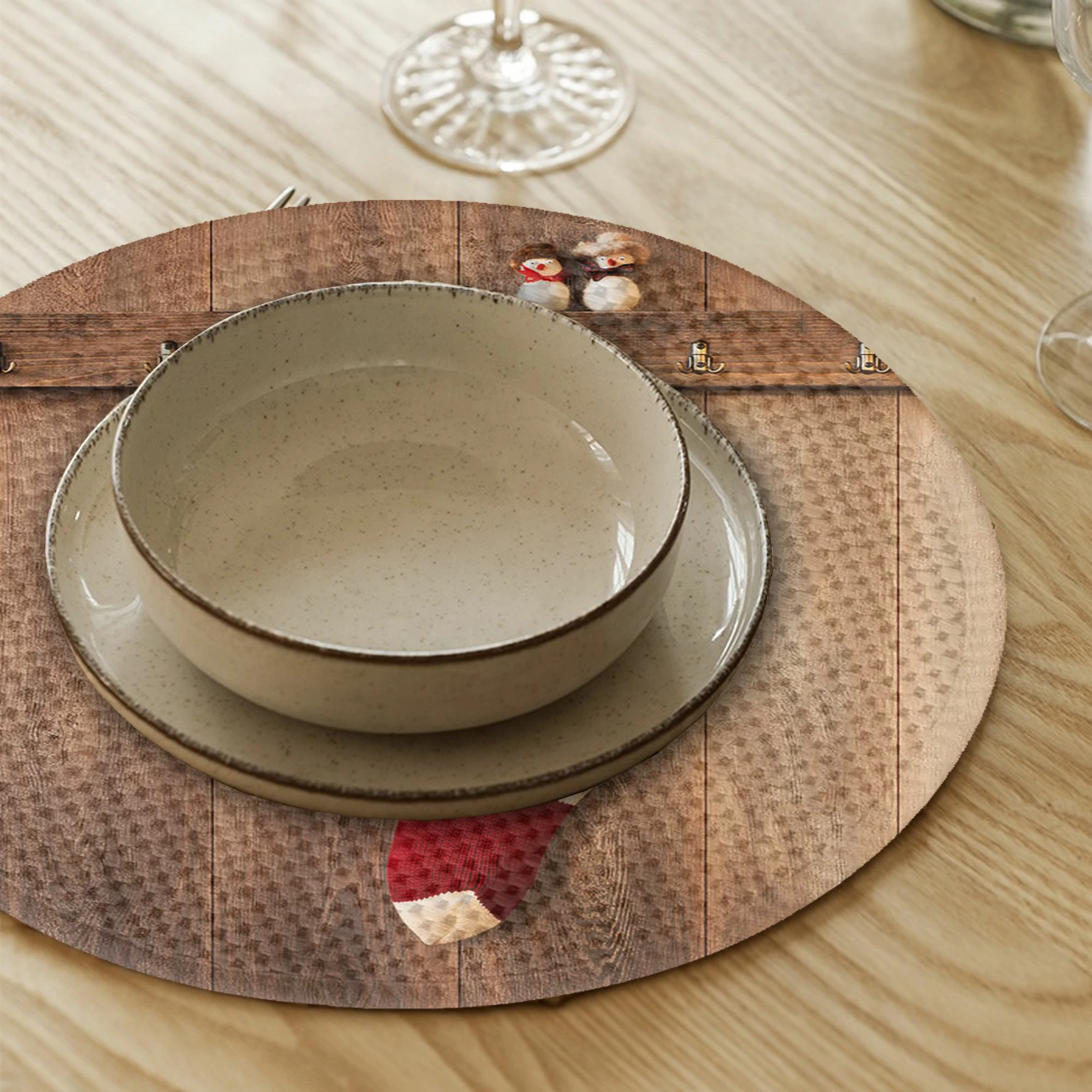 Set 4 copë mbulesa tavoline Hermia Concept, shumëngjyrëshe, 37cm