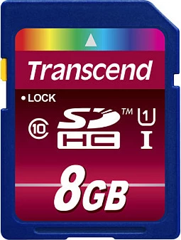 SD kartelë Transcend SDHC 8GB, Class 10, UHS-I, 90MB/s, e zezë