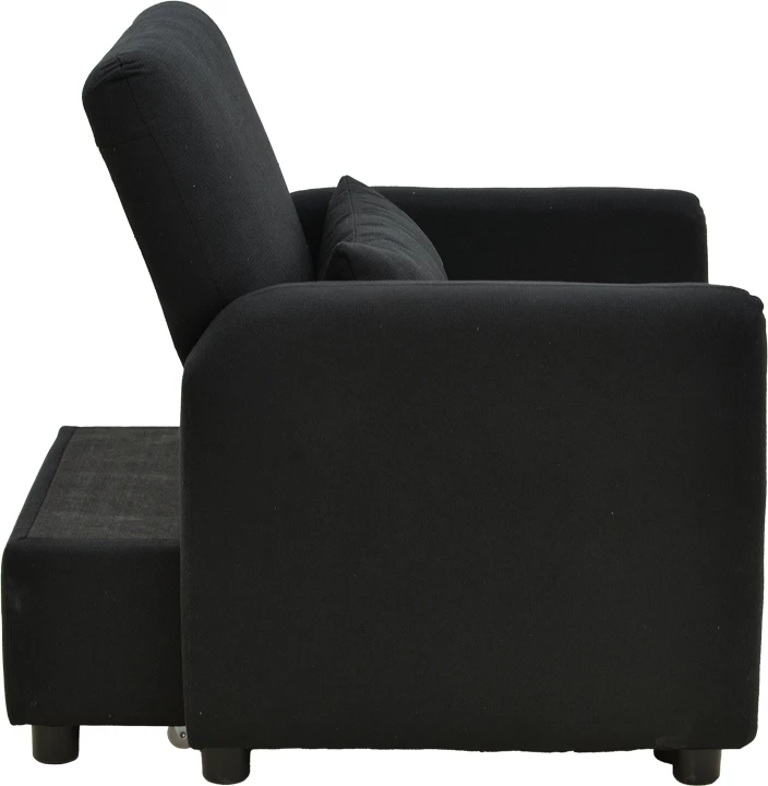 Fotel-krevat Flexa, material tekstili, ngjyrë e zezë, 85x92x84cm