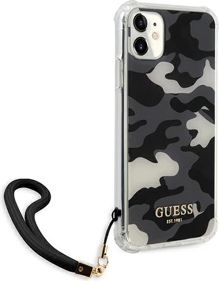 Mbështjellës Guess GUHCN61KSARBK për iPhone 11/XR, Camo Collection, i zi