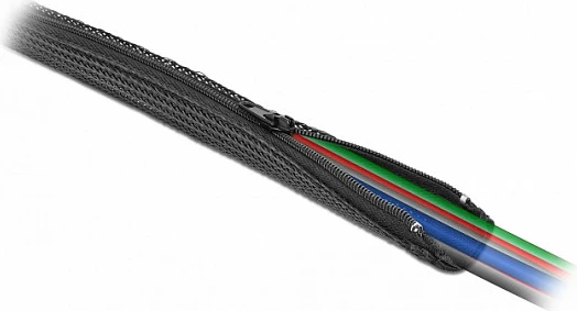 Mbështjellës kabllosh DeLOCK, gërshetuar me zinxhir, 2 m, 30 mm, rezistent nxehtësie, i zi