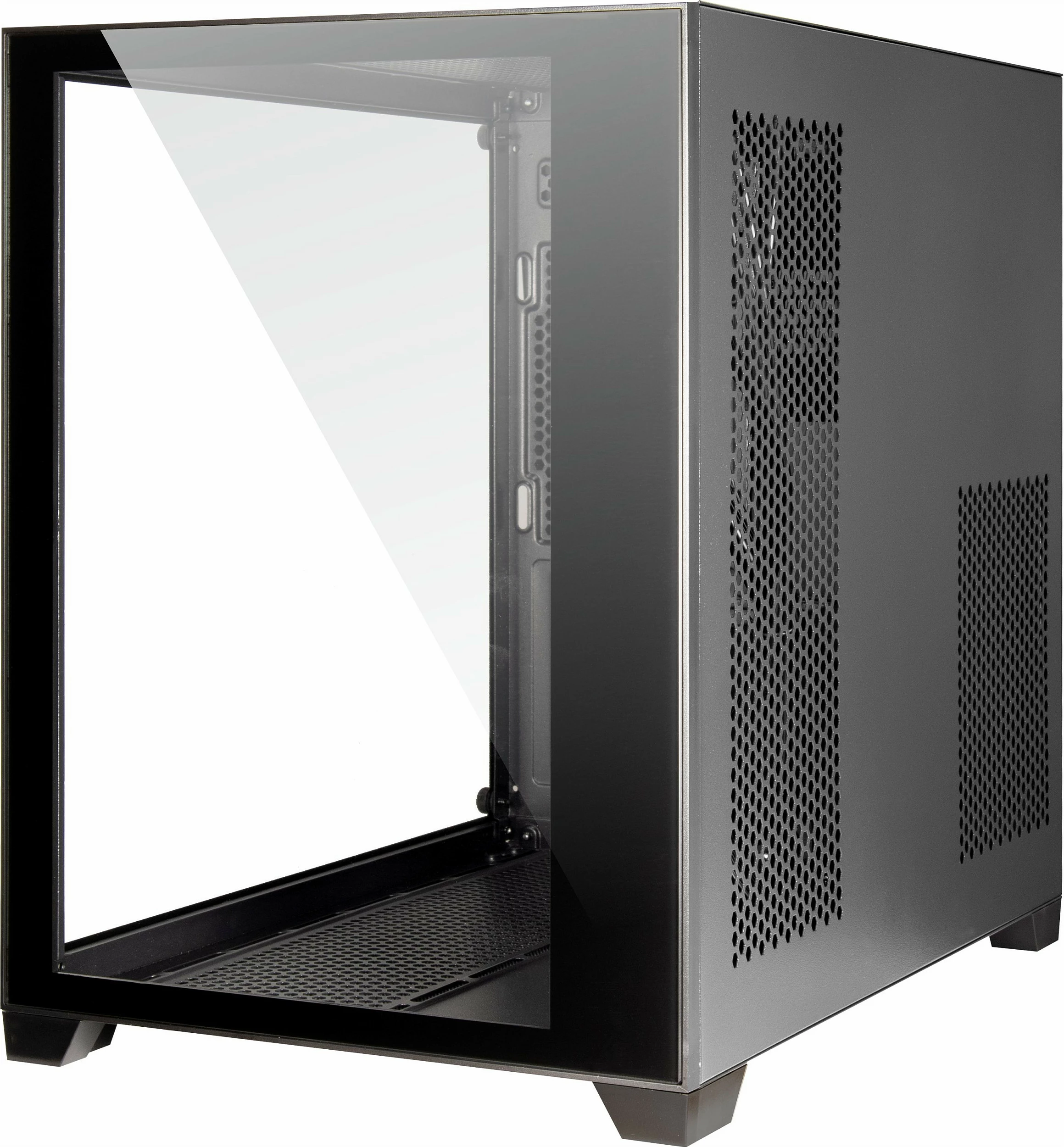 Kasë Inter-Tech C-501 Aspect, Midi Tower, micro ATX/Mini-ITX, xham i temperuar, e zezë