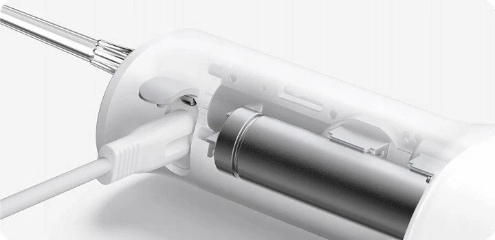 Irigator dentar Xiaomi Water Flosser 2, 200 ml, 3 moda, me bateri, 2 maja, i bardhë