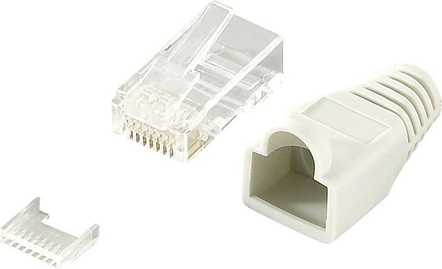 Konektor RJ45 LogiLink Cat.6 UTP, 100 copë, gri