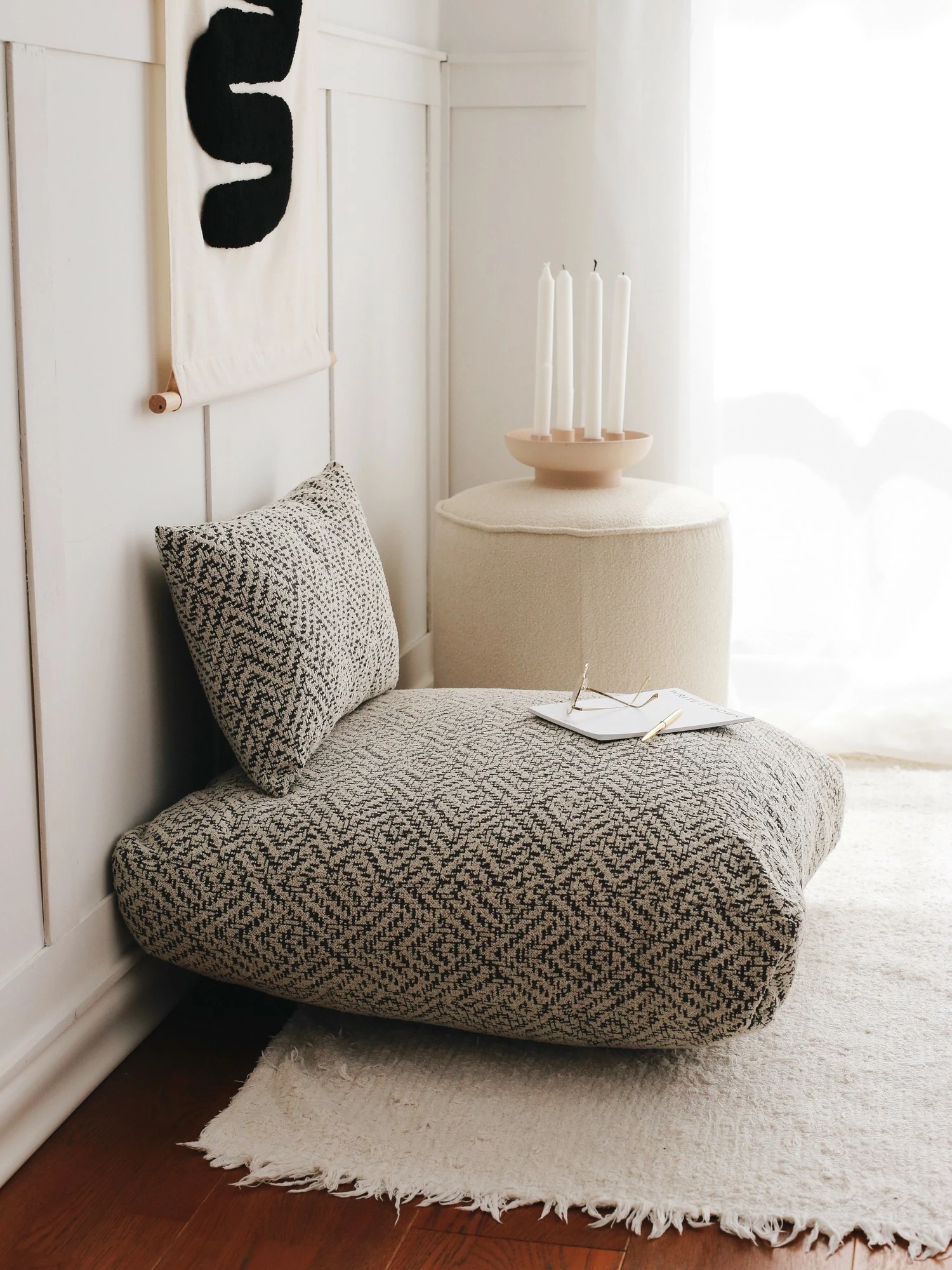 Jastëk i madh Atelier del Sofa, Dokuma - Zikzak, ngjyrë gri