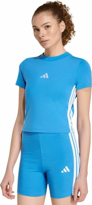 Maicë femra adidas Essentials 3-Stripes Slim Baby KD2341, e kaltër