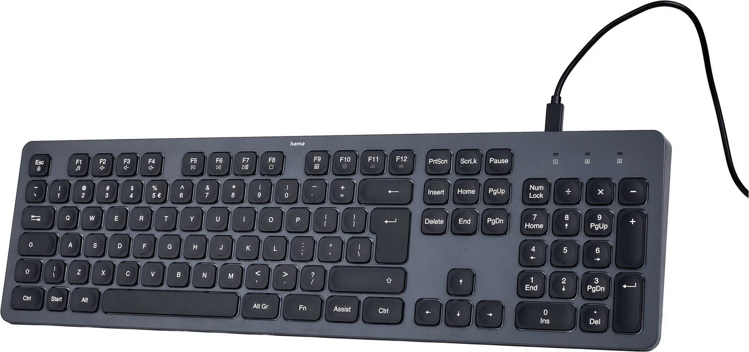 Tastierë Hama CK-400, 105 taste, USB, e zezë-gri