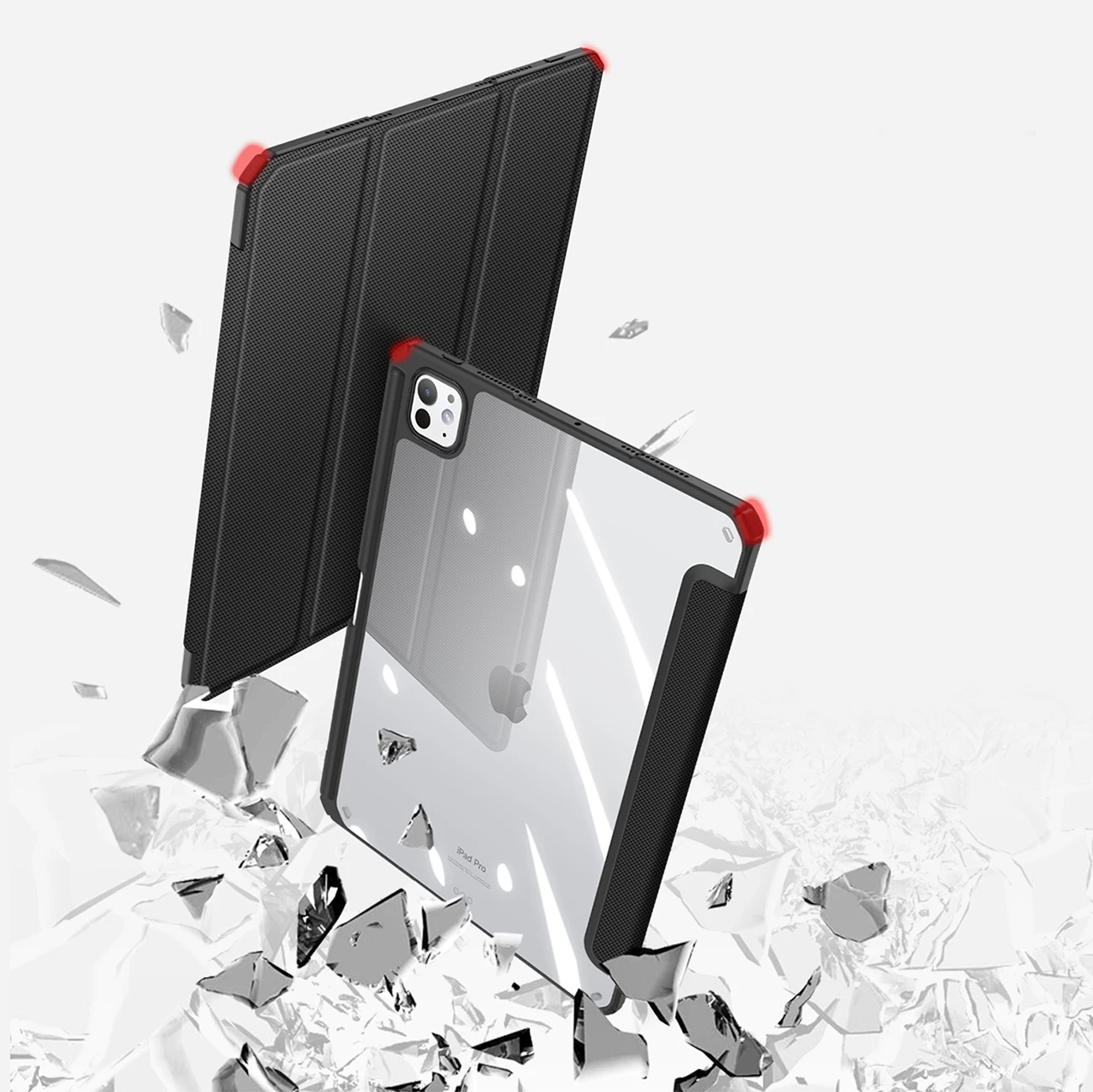 Mbështjellës Dux Ducis Toby për iPad Pro 11" (2024), me qëndrim, i zi