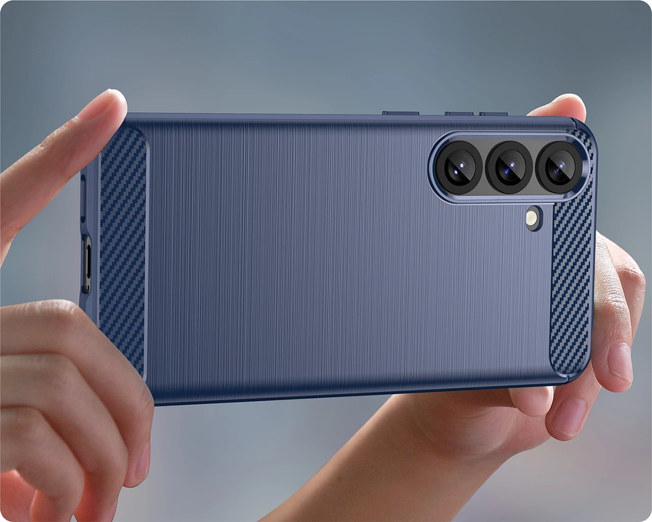 Mbështjellës Hurtel Carbon Case për Samsung Galaxy S25+, Kaltër