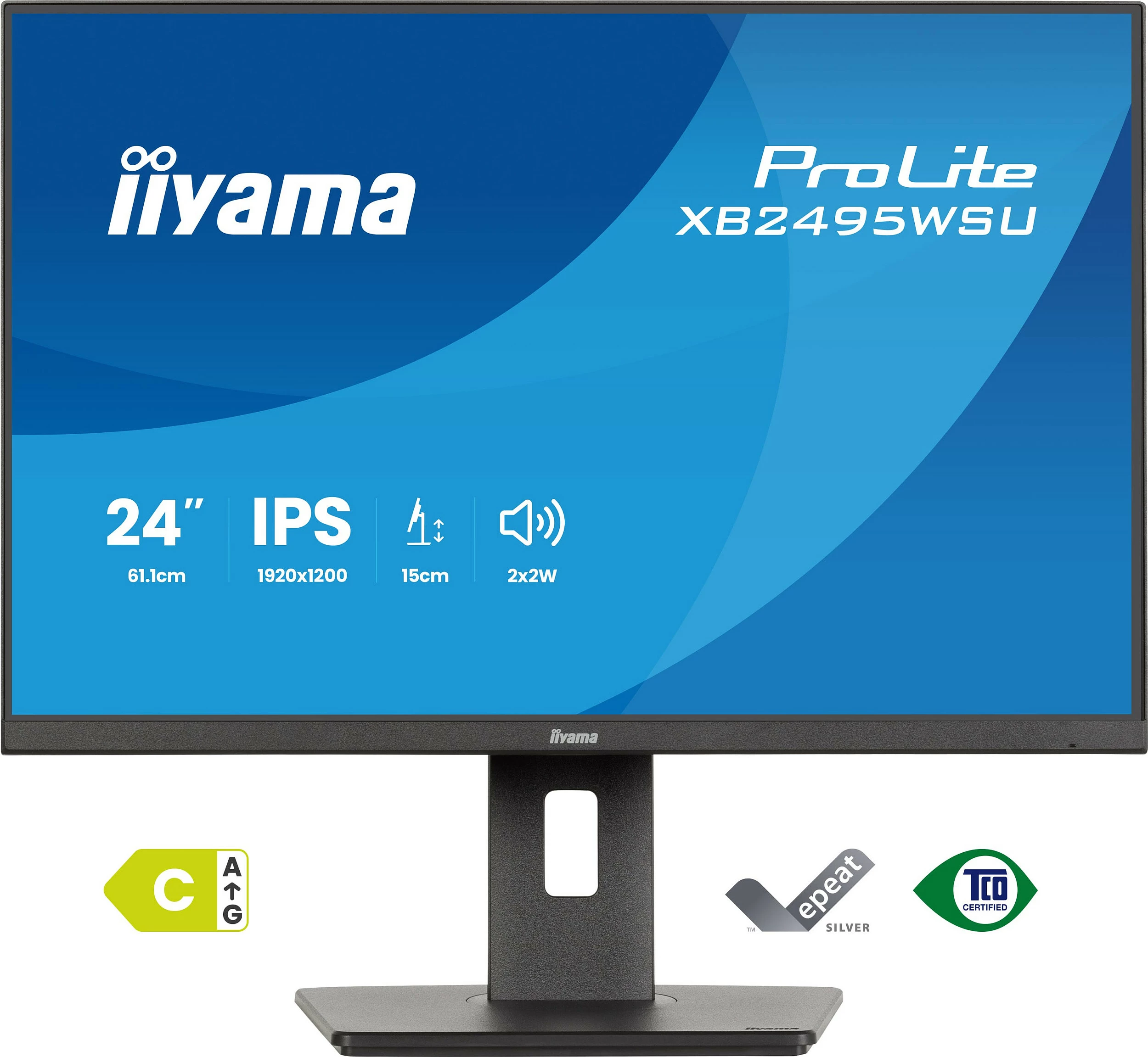 Monitor iiyama ProLite XB2495WSU-B1, 24.1" IPS, 1920x1200, USB hub, altoparlantë, i zi
