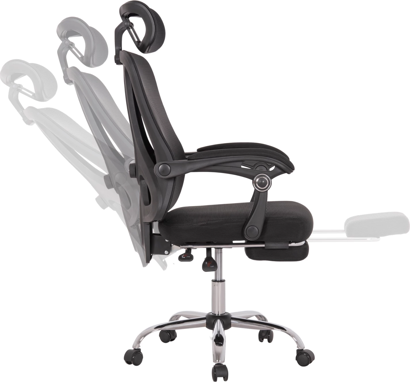 Karrige zyre BARNET, rrjetë e zezë, kornizë najloni, FH18258.01, 61x62x123cm