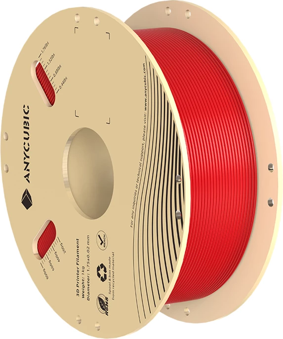 Filament 3D PLA, Anycubic, IPHPLRR-106, 1 kg, 1.75 mm, i kuq