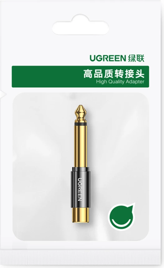Adapter audio Ugreen AV169 80731, jack 6.35mm mashkull në RCA femër, ari