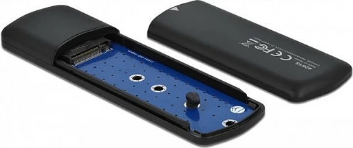 Kasë e jashtme për SSD DeLOCK 42615, M.2 NVMe, USB-C 10 Gbit/s, e zezë